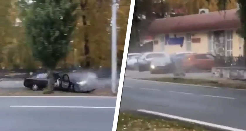 В Стерлитамаке иномарка без водителя устроила хаос на парковке