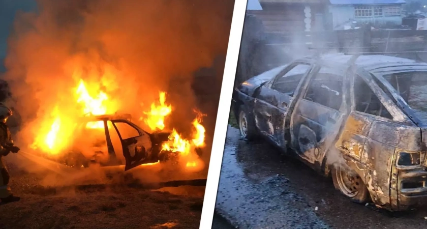 В Башкирии сварочные работы привели к полному сгоранию ВАЗ-2112