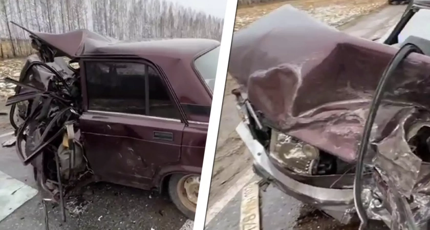 В Башкирии водитель ВАЗ-2107 погиб при лобовом столкновении с внедорожником