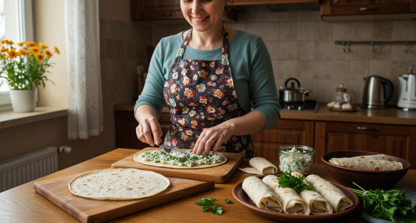 Легко, быстро и вкусно: делаем из лаваша сочные рулетики — разлетаются моментально