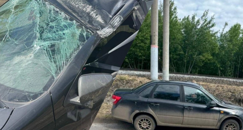 В Уфе водитель "Лады Гранты" попал в больницу после опрокидывания автомобиля