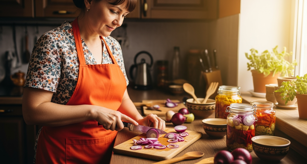 В разы вкуснее, чем с обычным уксусом: как я мариную лук к мясу, рыбе и салатам - ещё и хранится долго