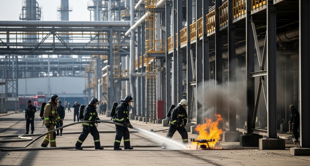 Два беспилотника атаковали "Газпром нефтехим Салават": охрана открыла огонь, начался пожар