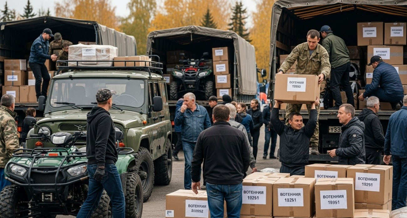 23-й гуманитарный конвой из Октябрьского доставит в зону СВО автомобили, мобильную баню и средства РЭБ