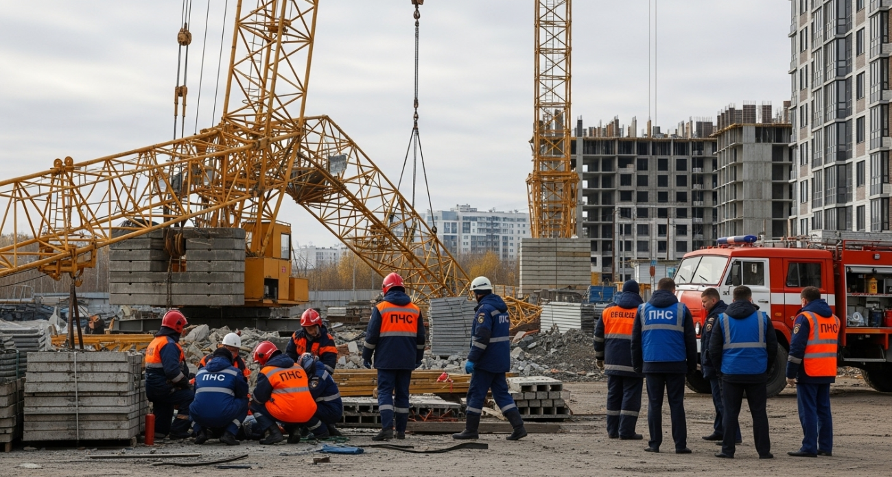 Пятеро рабочих пострадали при обрушении башенного крана в Башкирии: один в крайне тяжёлом состоянии