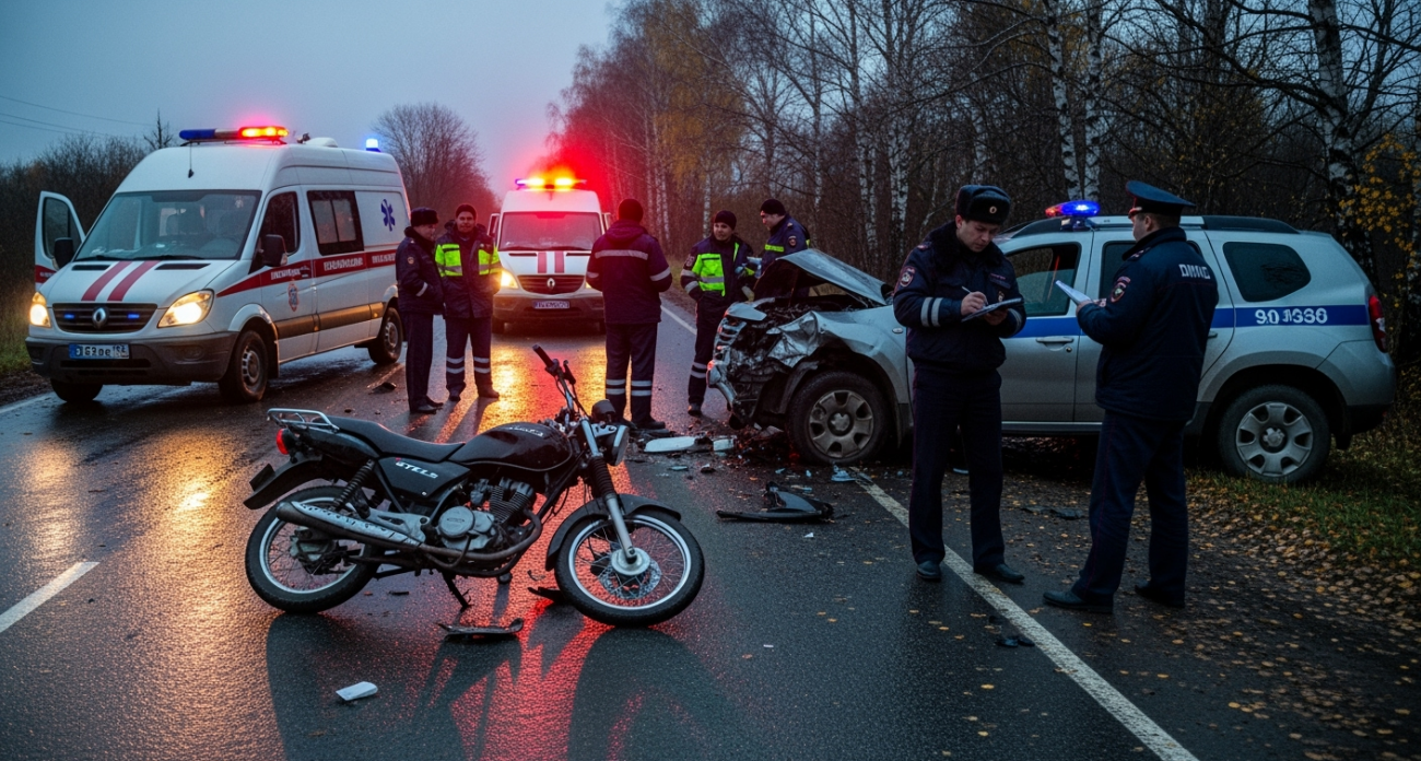 16-летний водитель мопеда и его пассажир попали в больницу после столкновения с Renault Duster в Башкирии