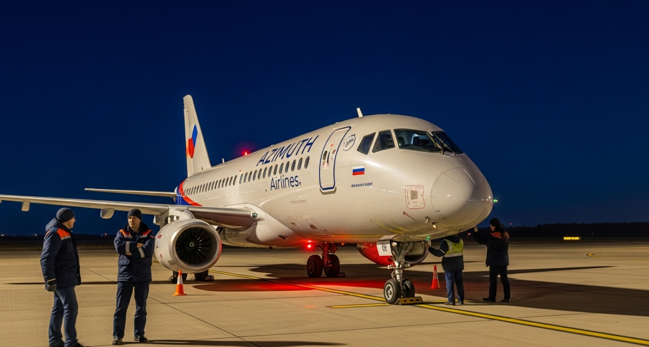 Sukhoi Superjet экстренно вернулся на стоянку из-за технической неисправности перед вылетом в Уфу
