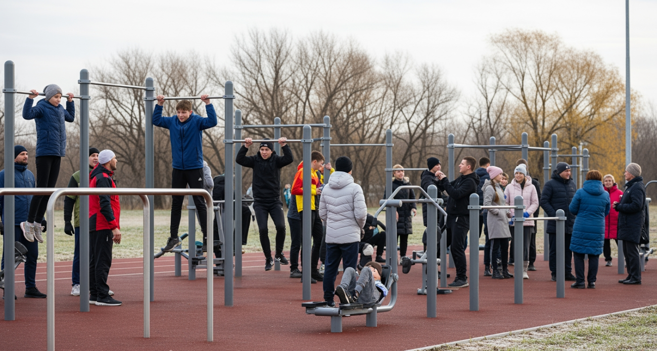В Ишимбае открылась площадка ГТО с турниками и тренажерами