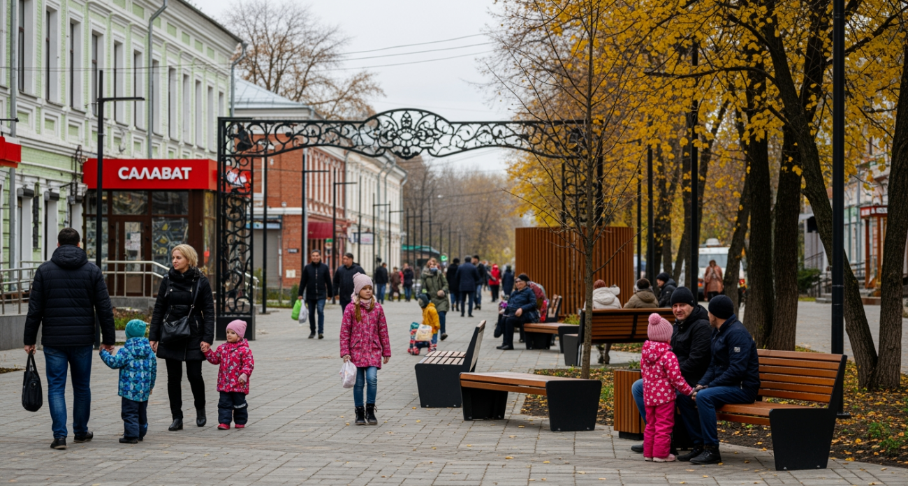 Салават обзавелся новым центром притяжения: площадь Ленина преобразилась за счет велодорожек и арт-объектов