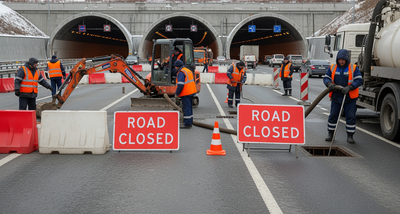 Южный тоннель Восточного выезда в Уфе закроют: движение на М-5 «Урал» перекрыто