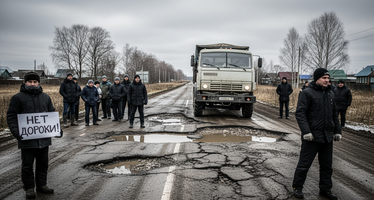Жители сел в Башкирии перекрывают дороги: 40% трасс в аварийном состоянии