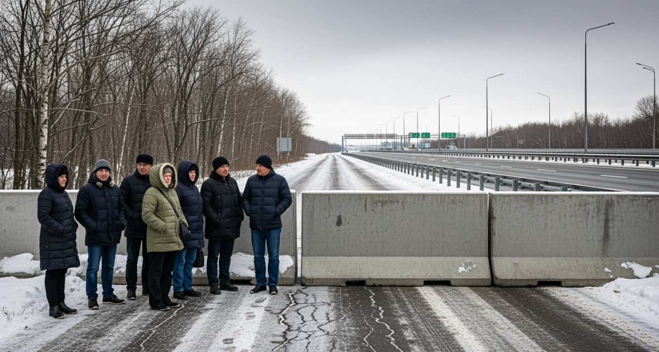 «Ждать почти 20 лет!» Жители Самохваловки не могут выехать на М-5 из-за бетонных плит