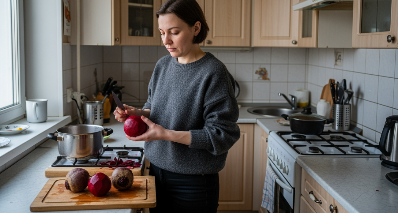 Свеклу варю по-новому: 7 минут и 1 ст. л соли на литр воды - выходит нежная, сладкая, без размягчения