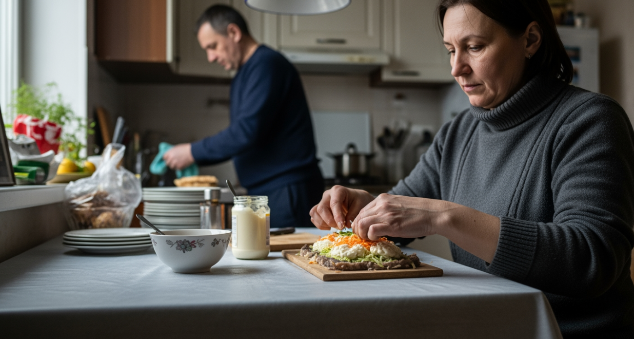 Мясо под шубой - праздничная альтернатива классике: нежное, сочное и куда более изысканное блюдо для новогоднего стола