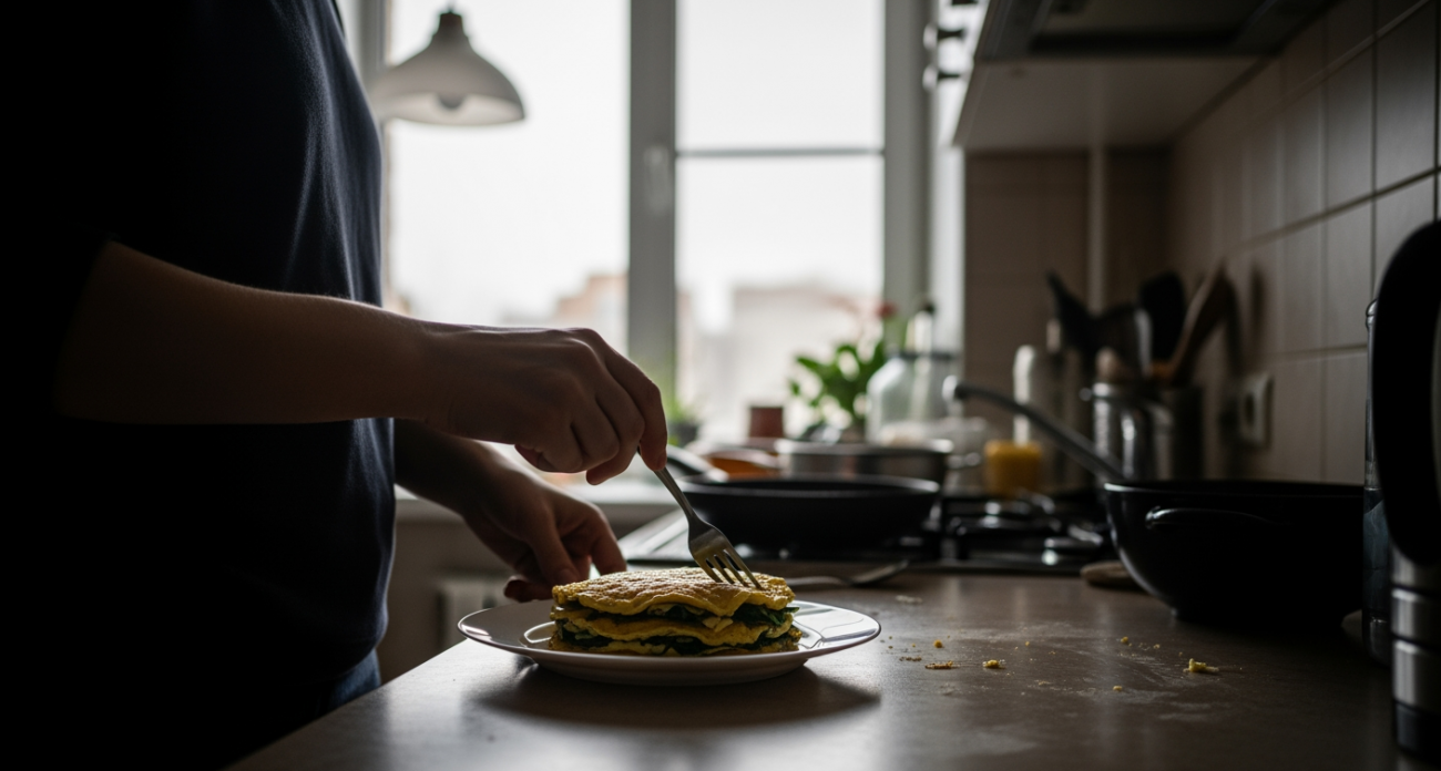 Омлет из 2 яиц с овсяными хлопьями — семья просит добавки каждый день
