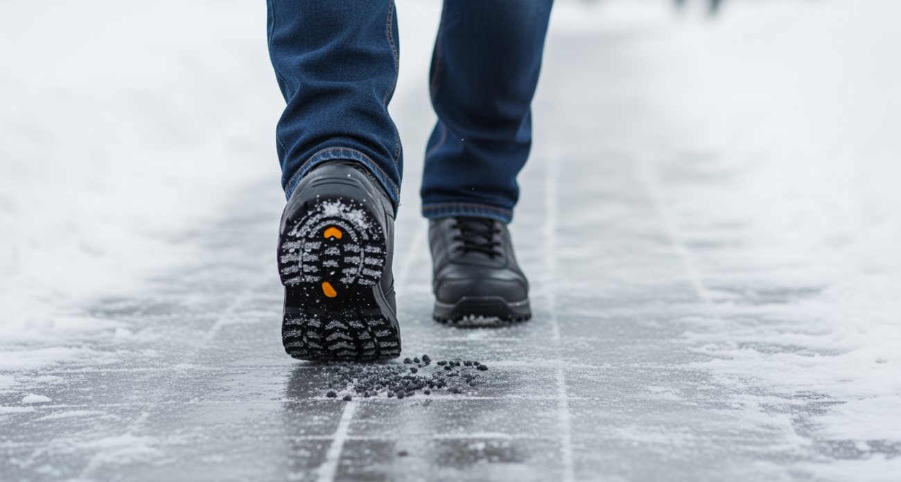 Один штрих краской на подошву - и ноги не подводят даже на льду: гениальный трюк, который стоит знать