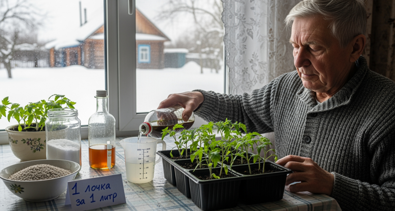Одна чайная ложка в литр воды: ваша рассада станет плотной и мощной, как вековое дерево