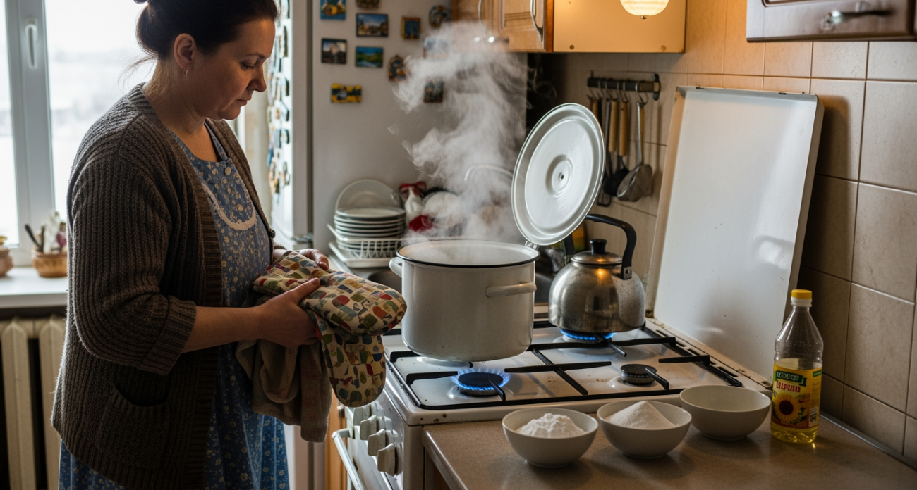 Простой трюк с кухонными полотенцами, который за ночь избавляет от самого стойкого жира и возвращает тканям первозданную белизну