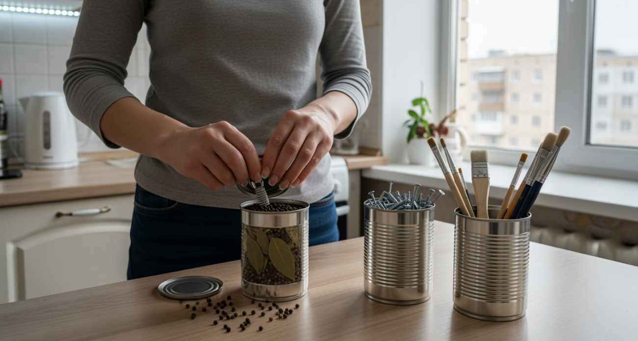 Пустые банки из-под кофе стали моим секретным оружием в быту — 5 способов превратить мусор в полезные мелочи