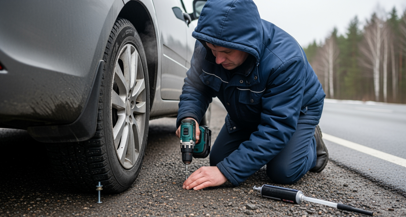 Прокол в дороге без запаски больше не проблема — простой трюк от автомобилистов со стажем