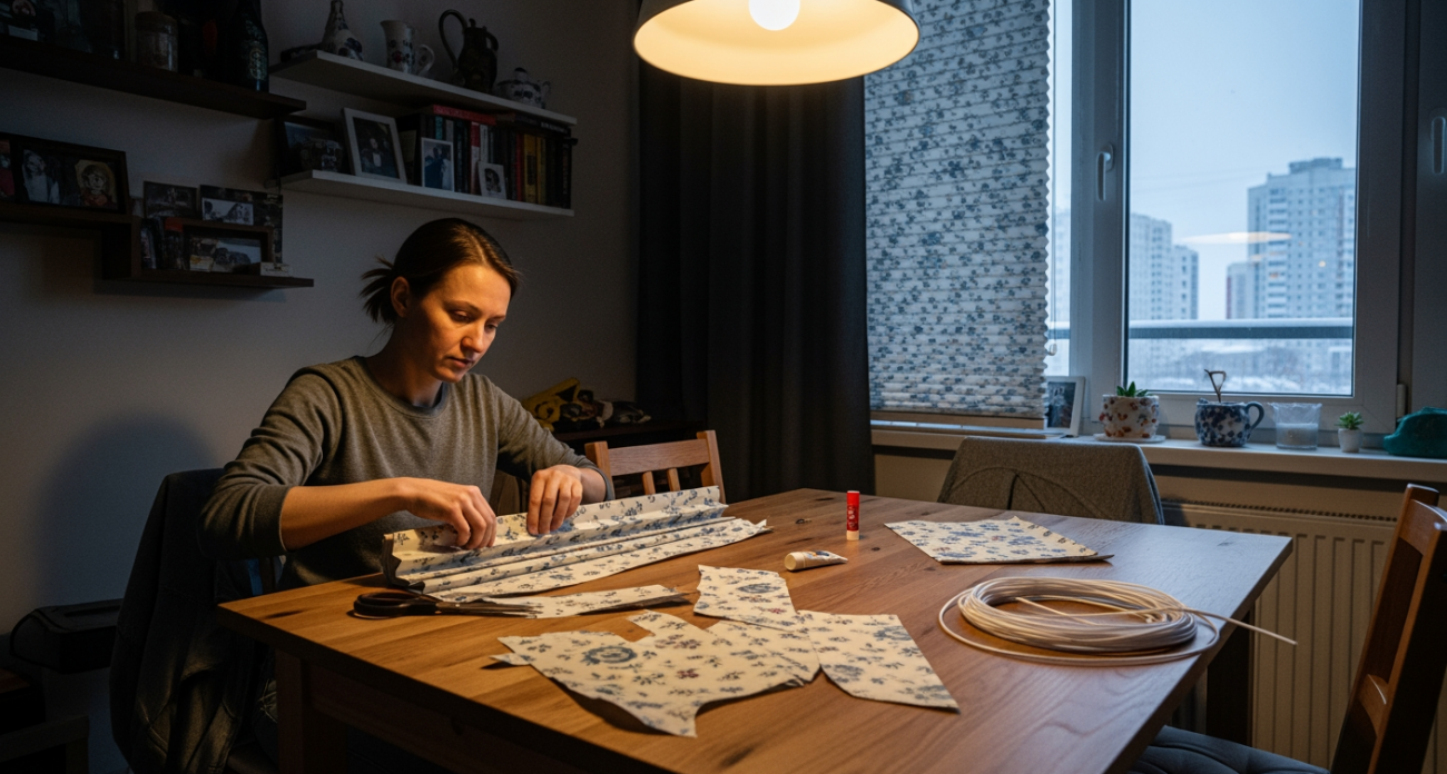 Дачники с руками превращают ненужные обрезки обоев в стильное решение для окон — простая идея экономит тысячи рублей