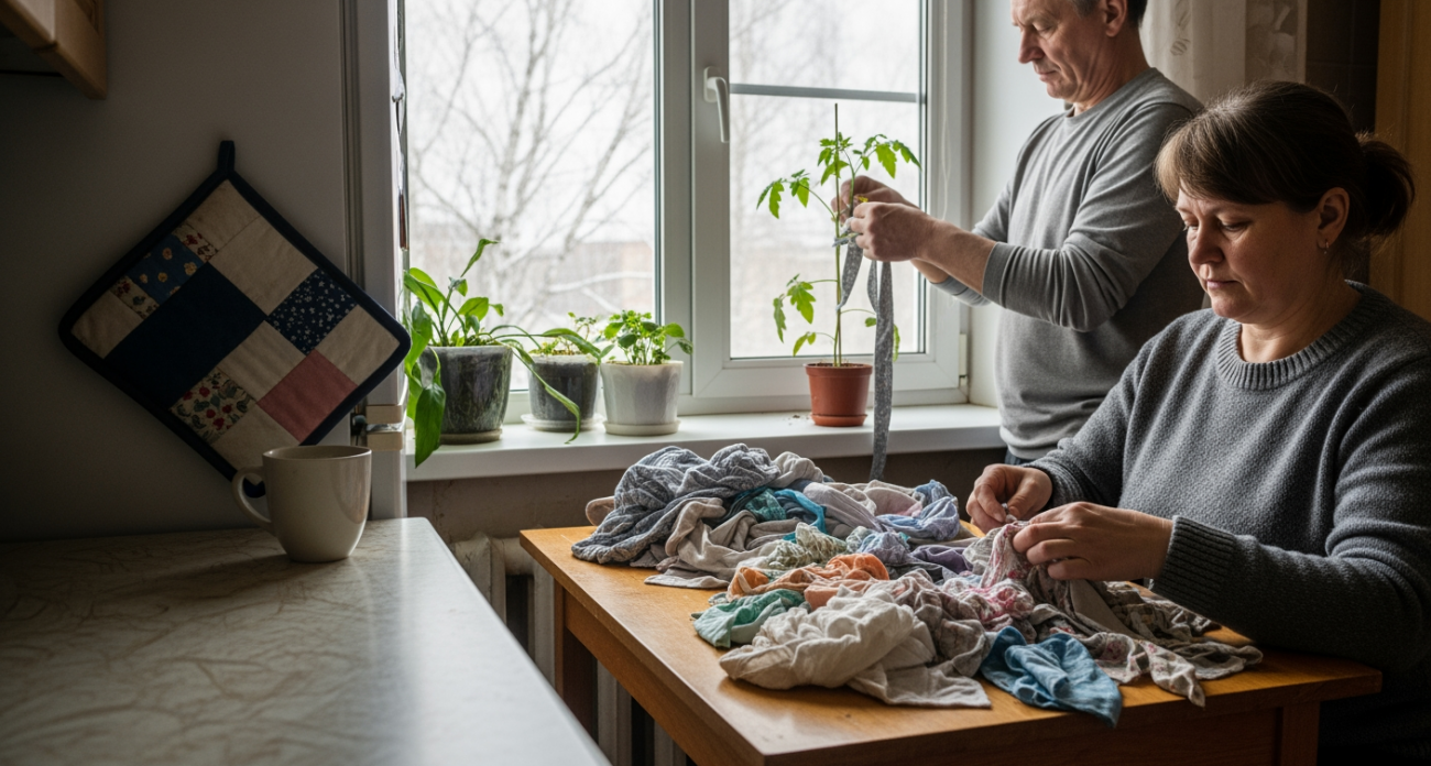 Старые лоскутки ткани превращаются в полезные вещи для дома и сада благодаря простым хитростям