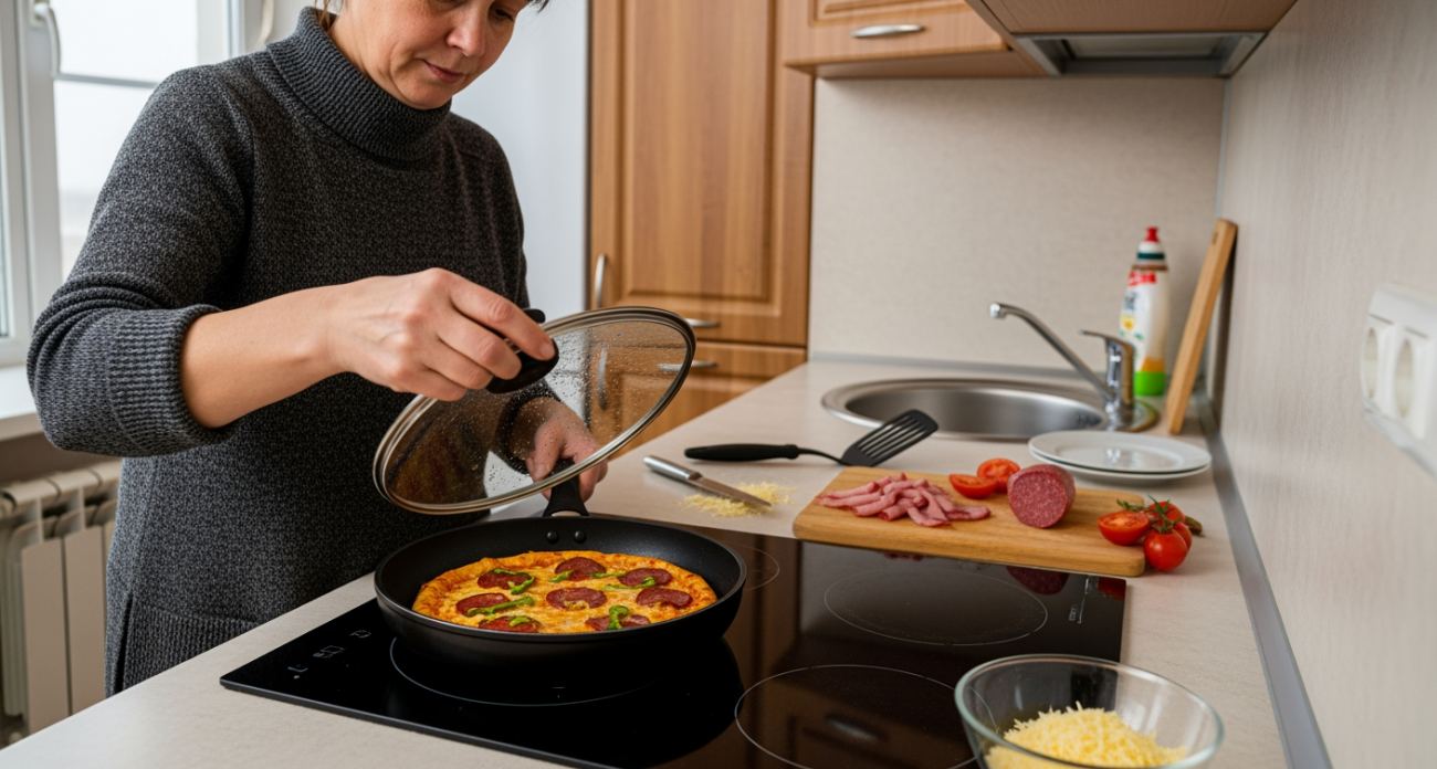 Моя экспресс-пицца на сковороде за 5 минут с идеальной корочкой покорила даже привередливых домашних гурманов