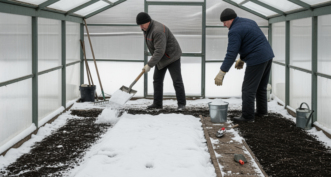 Случайно подсмотрел у деда старый трюк со снегом в теплице и теперь мой урожай в разы богаче