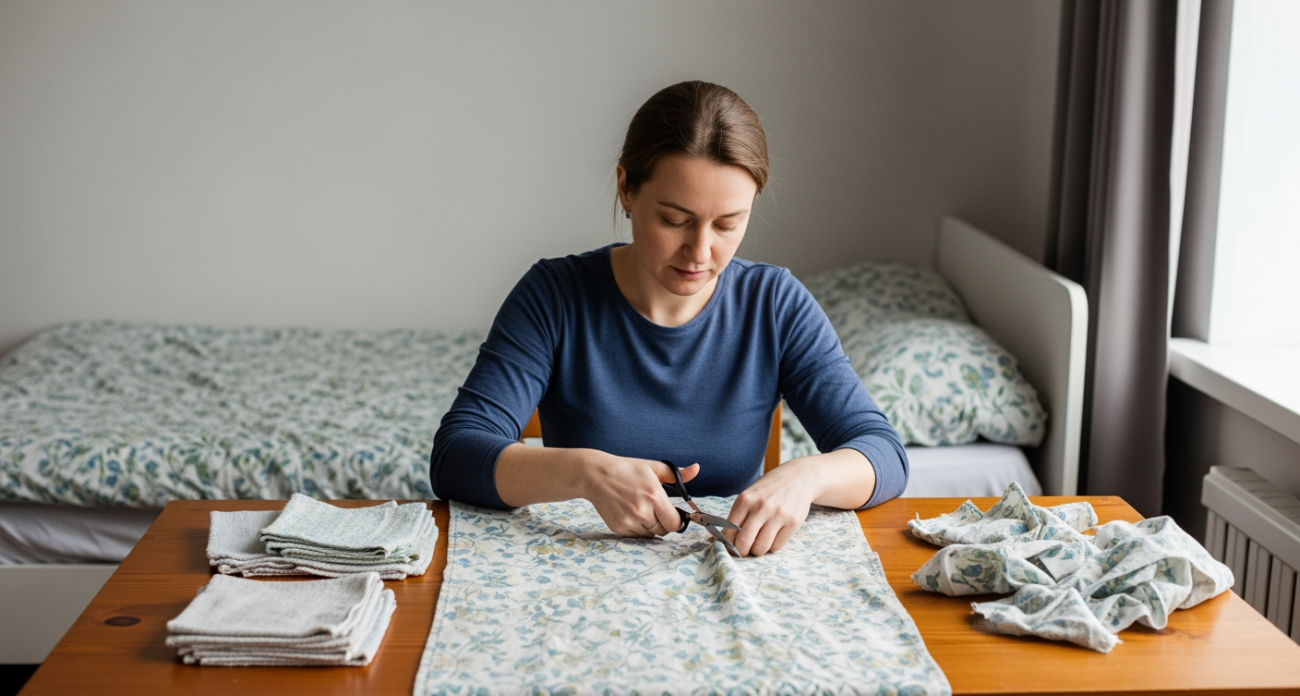 Не спешите выбрасывать постельное белье с дефектами — 7 простых идей для превращения старых тканей в полезные мелочи