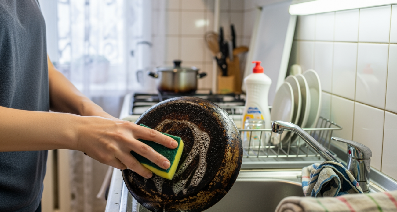 Один копеечный трюк с обычным стаканом вернул моей старой сковороде молодость и антипригарные свойства