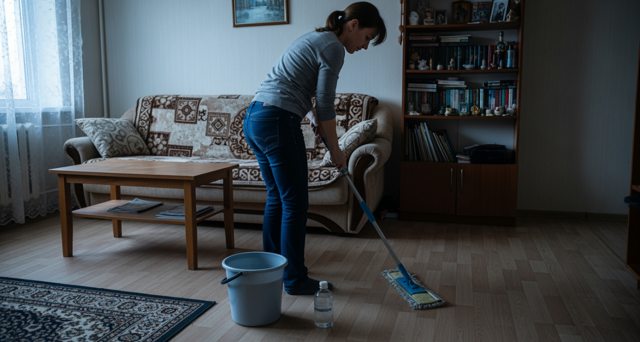 Женщина забыла о грязных полах благодаря копеечному средству из аптеки, которое отталкивает пыль целую неделю