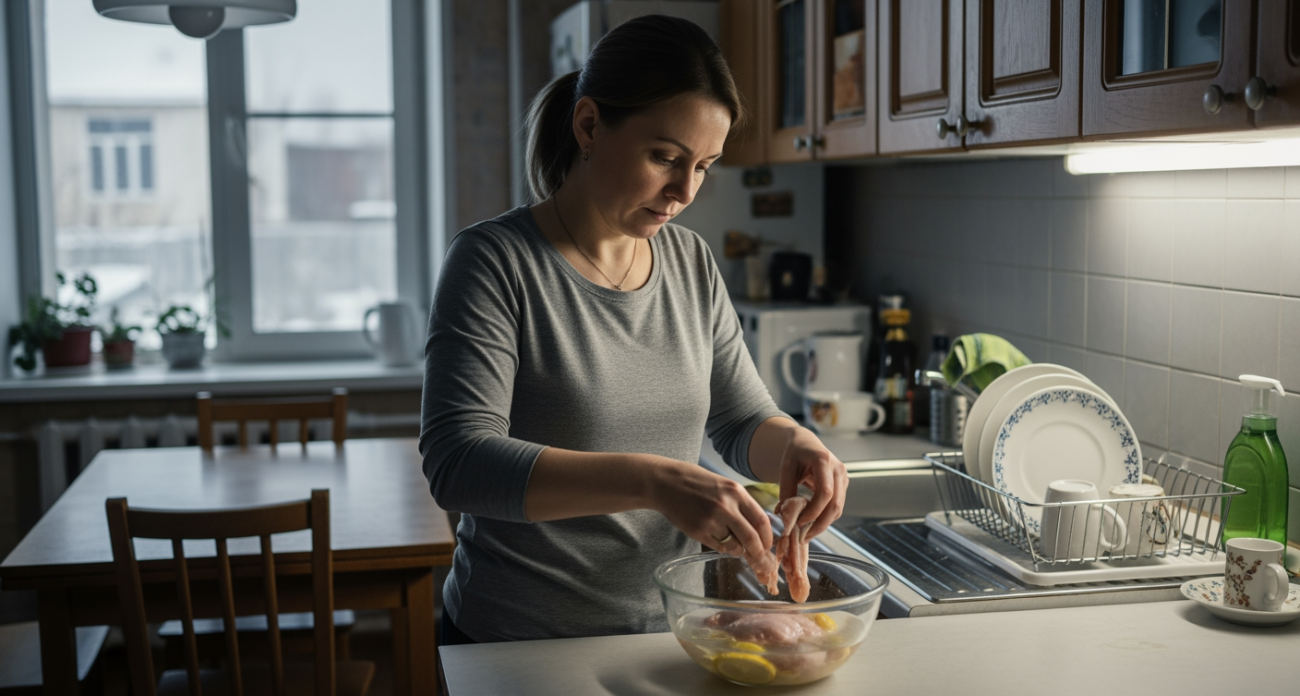 Простой трюк с солью превращает магазинную курицу в домашнюю и убирает всю химию за минуты