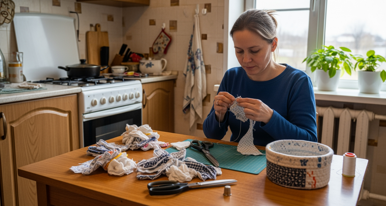 Не выбрасывайте обрезки ткани — из них получаются незаменимые помощники для каждой комнаты