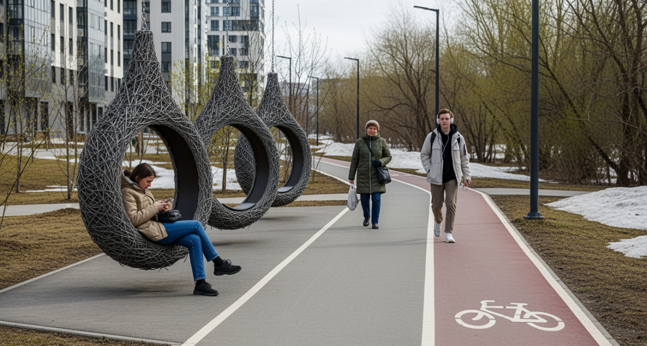 Качели-гнёзда появились на «Уфимском ожерелье» благодаря бизнесу