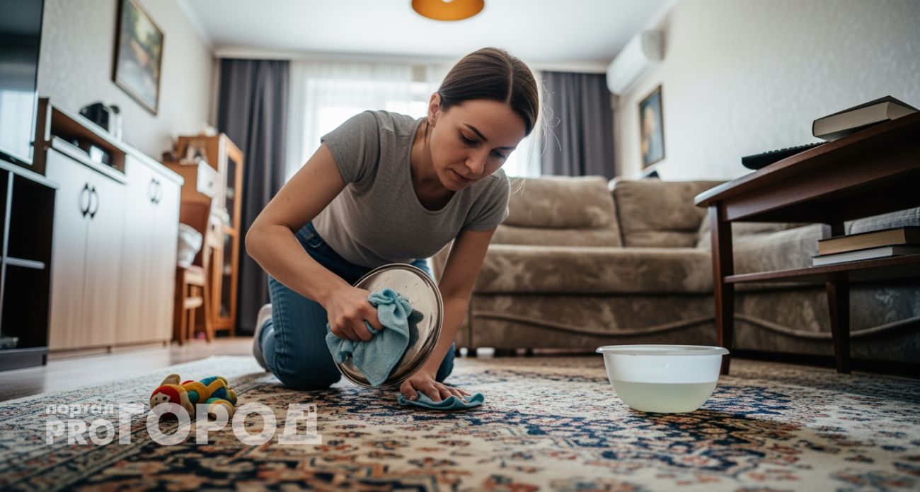 Секретный способ с кухонным ингредиентом делает любой ковер как новый за 15 минут без трат на клининг