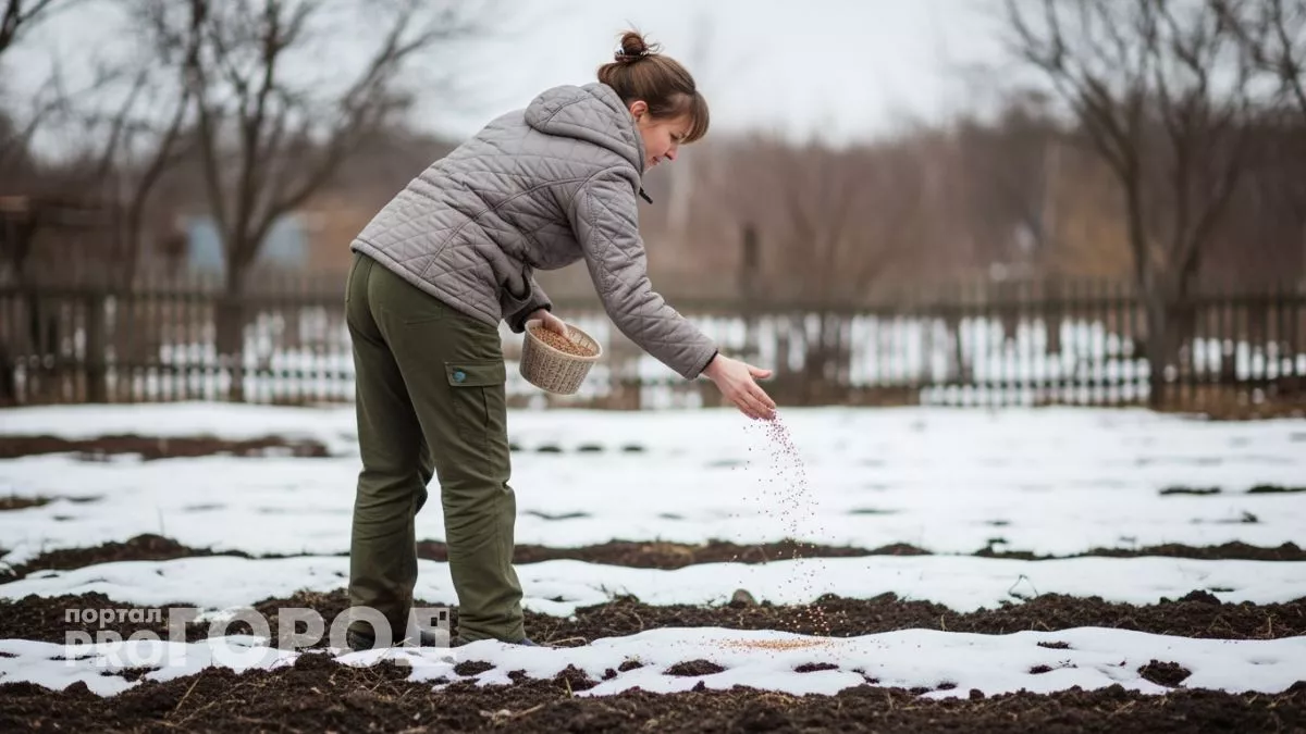 Копеечная мука на снег — и к весне даже глина превращается в мягчайшую перину для рассады