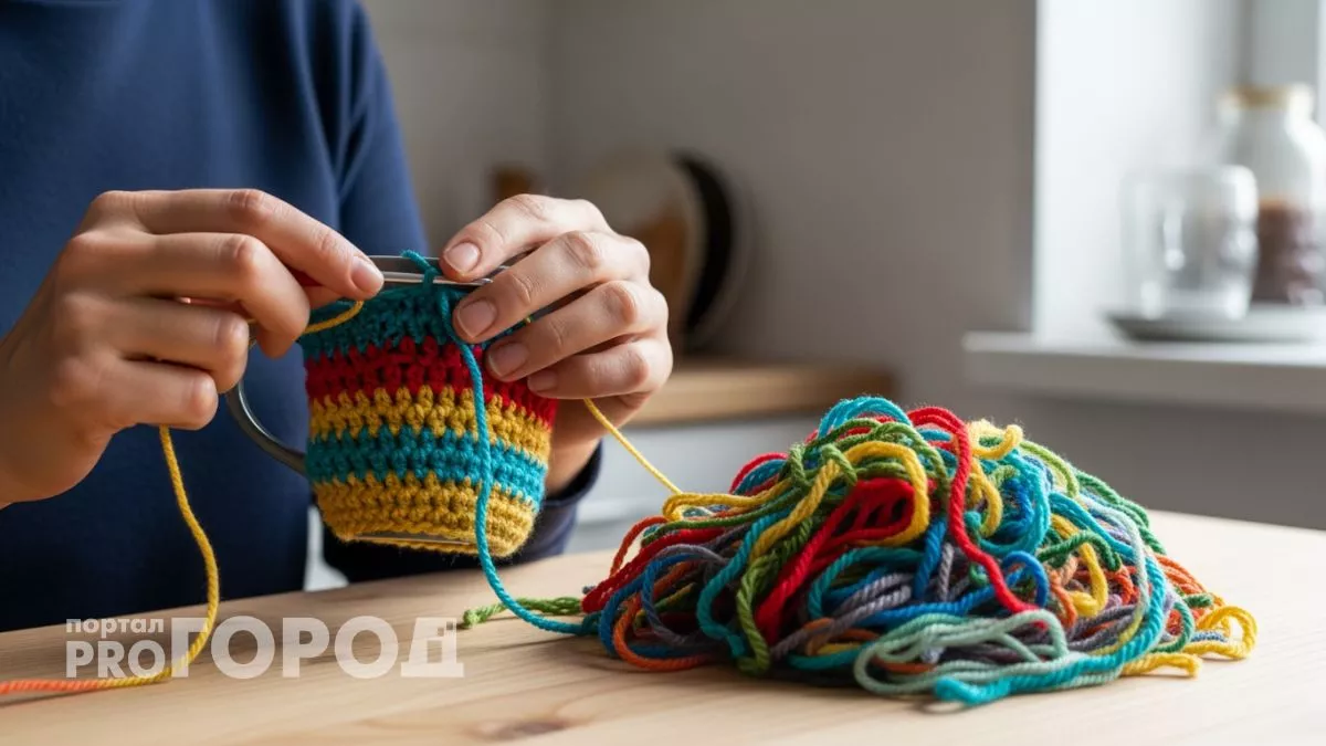 Собираю остатки пряжи после каждого проекта и делаю из них то что раньше покупала в магазине