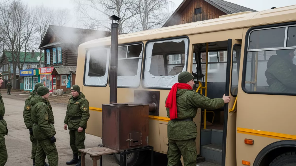 Школьный автобус превратили в баню для бойцов СВО