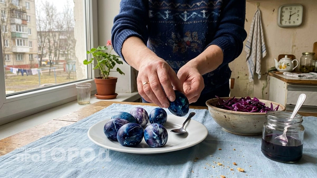 Вместо дорогих красителей беру копеечные продукты и делаю стильные драконьи яйца на Пасху за пять минут