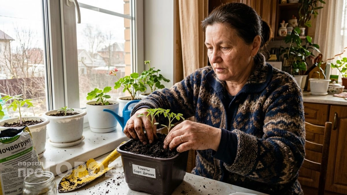 Высаживаю томаты парами в один стакан — через месяц стебель в палец толщиной, а корни оплетают весь ком