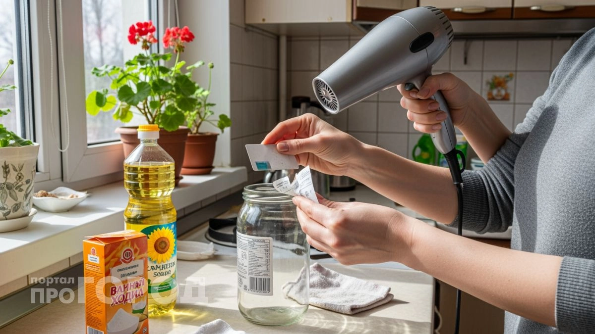 Больше не нужно тереть посуду: вот самый быстрый способ бесследно удалить остатки клея от любой наклейки