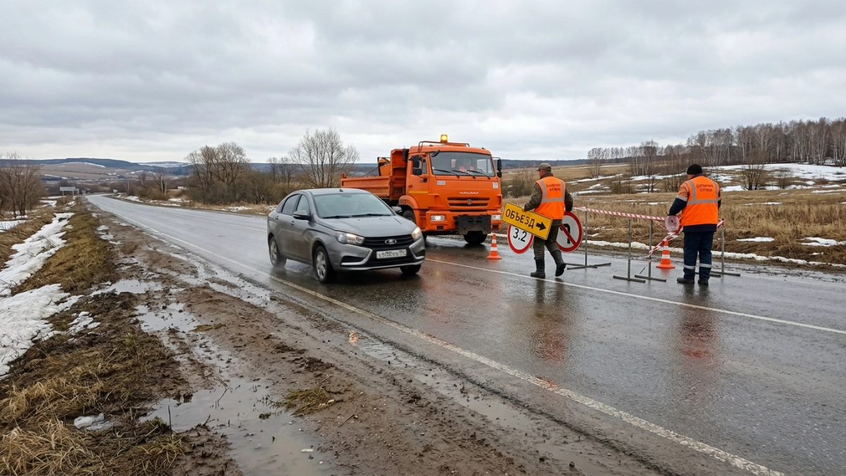 Южный обход Иглино открыт после 15 дней закрытия из-за паводка