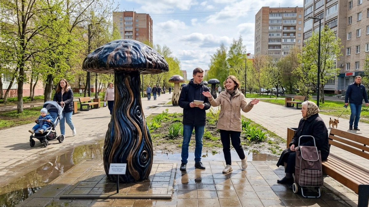 В Уфе появился гриб-символ нефтяного края — студенты Бауманки