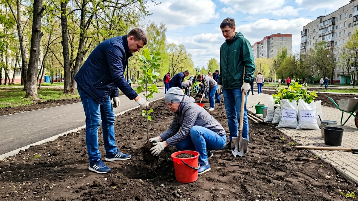 В Иглинском районе высадили 14 тысяч елей и заложили липовые аллеи
