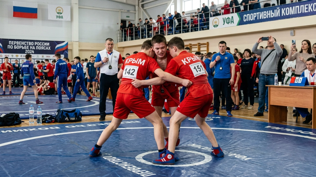 Крымские юниоры взяли семь медалей первенства России по борьбе на поясах