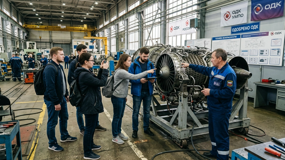 Клуб молодых учёных Уфы побывал на производстве вертолётных двигателей УМПО