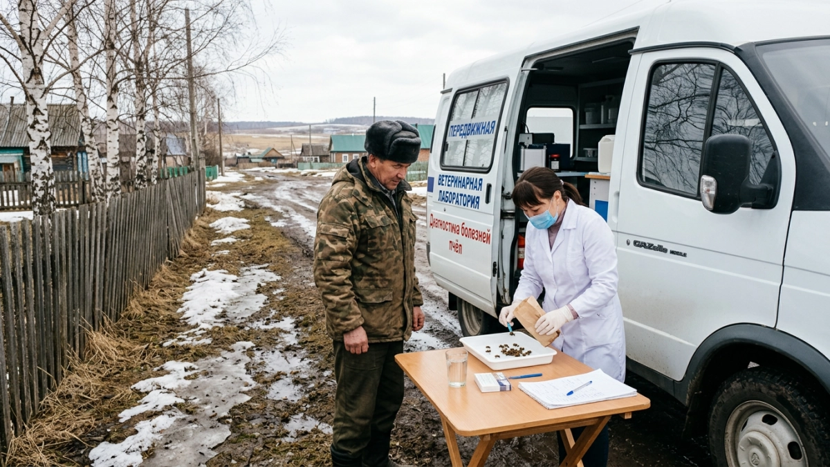 В Башкирии мобильная ветлаборатория проверяет здоровье пчёл в начале сезона