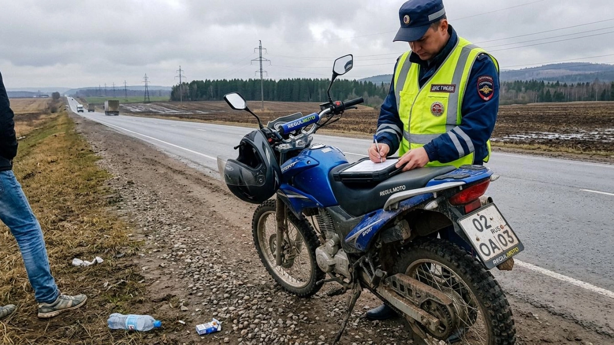 В Уфе ГАИ задержало двух школьников на мотоциклах без прав