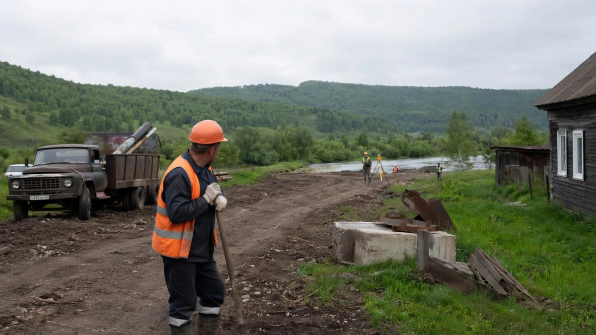 В Белорецком районе реконструируют мост через реку Манаир