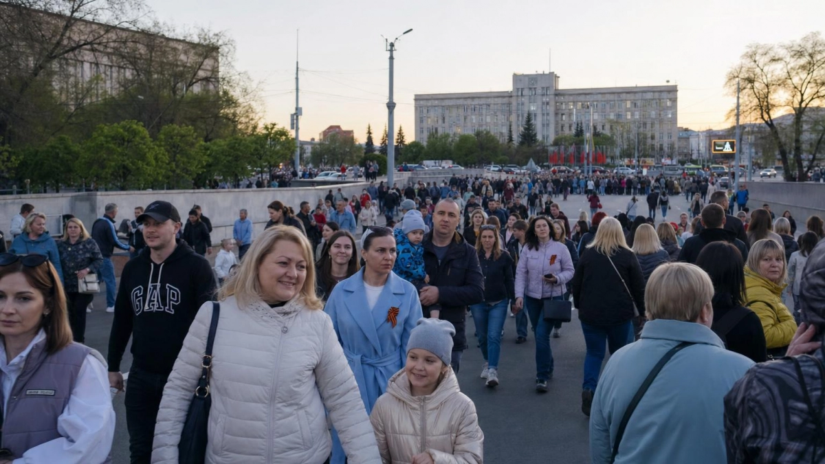 После парада в Уфе тысячи зрителей застряли в очереди на выходе